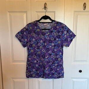 Purple Scrubstar Patterned Scrub Top